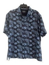 Men&#39;s Nat Nast Silk Blend Black/Blue Floral Print Button-Up Shirt Size L - £15.01 GBP