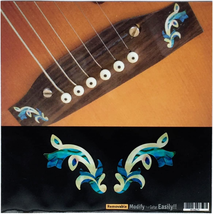 Inlay Stickers for Acoustic Guitar Bridge - Traditional Motif (L&amp;R Set) - Abalon - £9.55 GBP