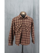 Vintage Flannel Shirt - Sear Brown Plaid Pattern - Men&#39;s Large - $88.69 CAD