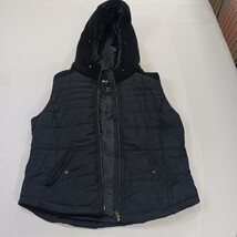 Aeropostale RN#121726 Women's Black Full Zip Vest With Woven Hoodie Size XL image 14