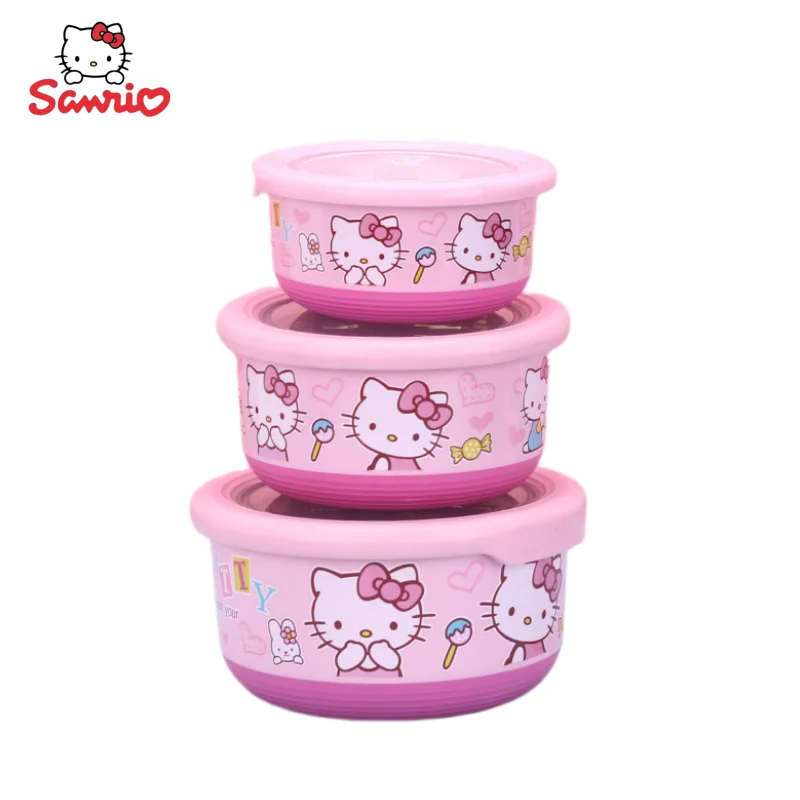 New Hello Kitty Anime Peripheral Kawaii Cartoon Children Lunch Box Stainless - £15.60 GBP+