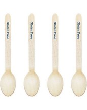 &quot;Gluten Free&quot; Blue Dress My Cupcake Natural Wood 200-Pack Buffet Spoons ... - $13.56