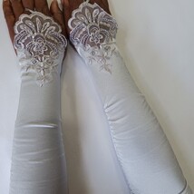 Sexy Women's Nylon Spandex Blend Fingerless Stretch Gray Gloves - One Size image 9