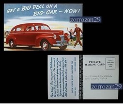 1941 FORD SUPER DeLUXE 4-Door SEDAN VINTAGE FACTORY COLOR POSTAL -USA- ¡... - £9.75 GBP