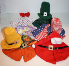 Lot Small Doll Stuffed Animal Bear Cloaks / Capes Hats Bows 6 Holidays C... - $29.95