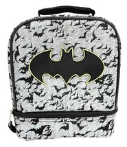 Batman Bat Signal Dc BPA-Free Insulated Dual Chamber Lunch Bag Box Tote Nwt - £10.72 GBP