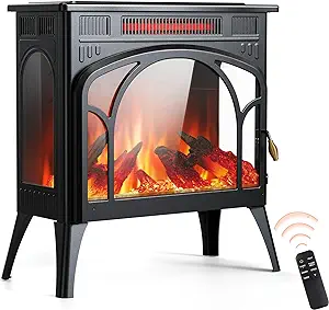 Electric Fireplace Heater, 1500W Infrared Fireplace Stove Heater With 3D... - $296.99