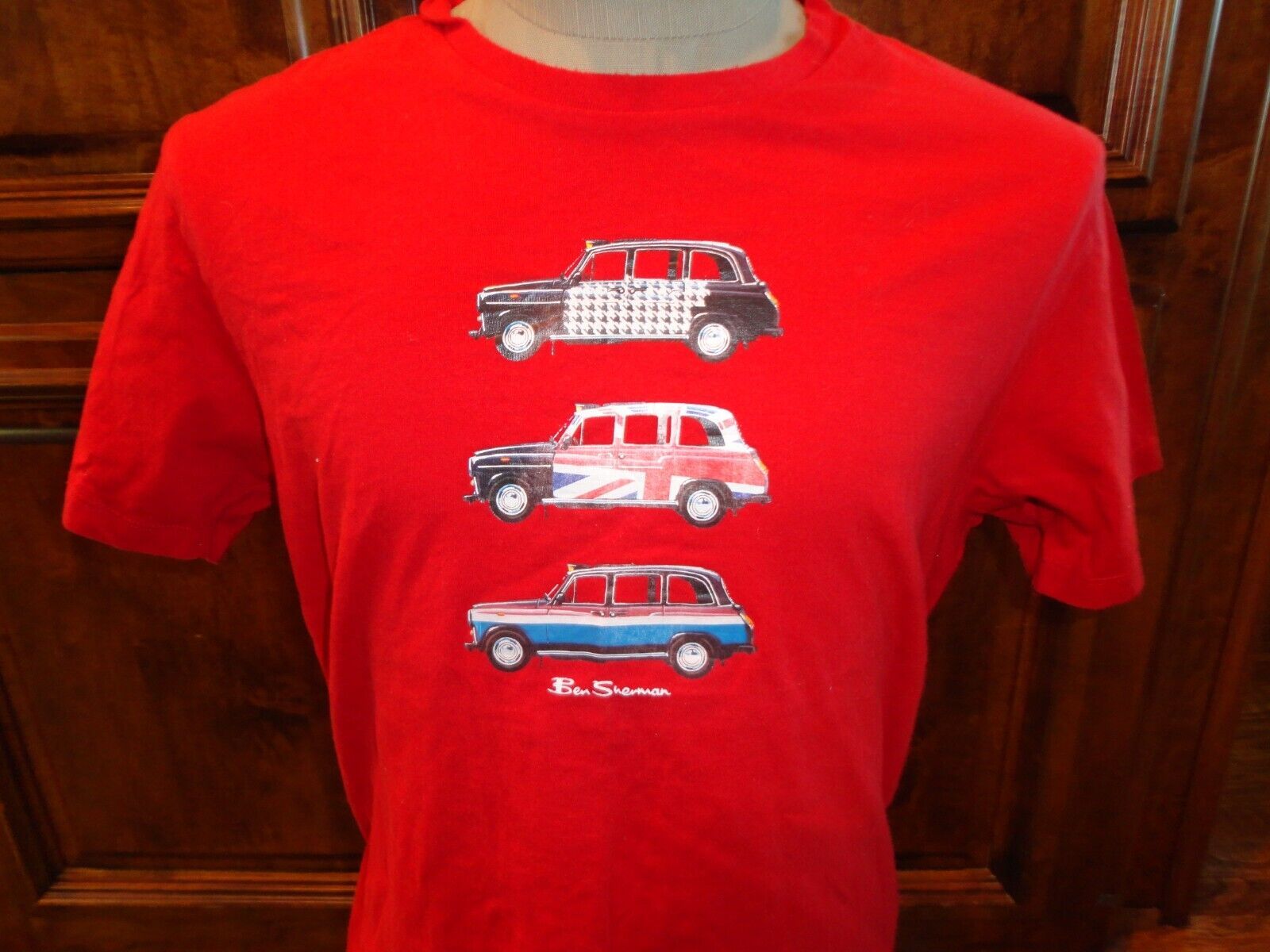 Primary image for Red Ben Sherman European Autos Cotton T-shirt Fits Adult M Medium Nice Rare