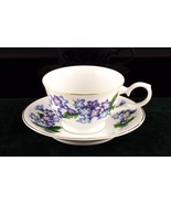 *July Larkspur  Avon Blossoms of the Month Street Tea Cup And Saucer Set - $266.36 MXN