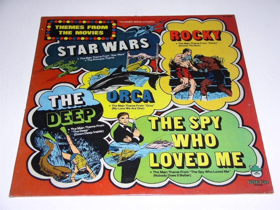 Themes From The Movies Record Album Star Wars Rocky Orca Peter Pan 8201 ... - $29.99