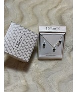 DILLARD’S SAPPHIRE BLUE CZ NECKLACE EARRINGS NEW - $40.55 CAD