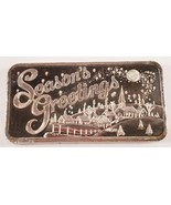 SEASON&#39;S GREETINGS 1985 By Crown Mint 5 oz. Silver Art Bar - $451.57 CAD