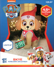 Paw Patrol Gemmy 881945 Skye Christmas Inflatable 4.5&#39; - New! - £32.03 GBP