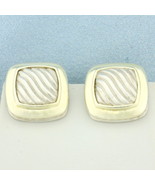 David Yurman Albion Cable Square Earrings in Sterling Silver and 18k Yel... - $469.00