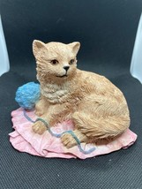 Silver Deer&#39;s Ark by Tom Rubel Ginger Cat with Yarn on a Blanket Figurin... - $24.18