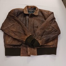 Wear Me Out Men's Brown Full Zip Genuine Leather Insulated Bomber Jacket Size 46 image 14