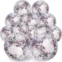 12 Pieces 24 Inch 16 Inch Inflatable Sequins Beach Balls Clear Confetti Glitter  - £32.42 GBP
