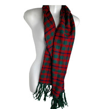 Vintage Barclay Clover Colorful Tartan Plaid Fringe Scarf - £12.22 GBP