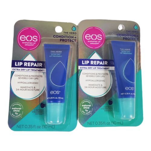 2 EOS The Hero Condition + Protect Lip Repair 2 Pack! Extra Dry Lip Treatment. - £15.14 GBP
