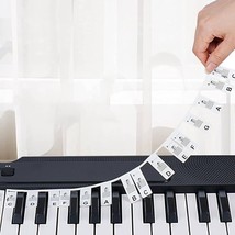Removable Piano Keyboard Note Labels Reusable Rubber Piano Stickers 61/88-Keys R - £3.18 GBP