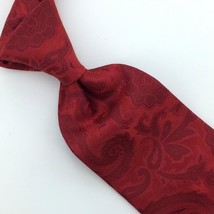 Donald J. Trump Tie President Red Solid Flower Paisley Necktie Luxe Silk L1 New - £71.05 GBP