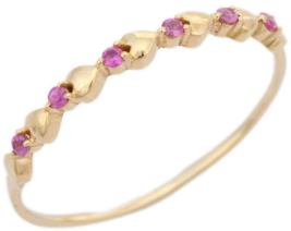 14K Yellow Gold Pink Sapphire Ring - £82.41 GBP