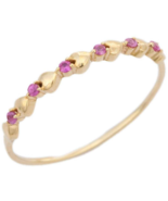 14K Yellow Gold Pink Sapphire Ring - £83.13 GBP