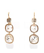 Rebecca Rose Gold Plated Earrings with Dual Clear Crystals - £149.98 GBP