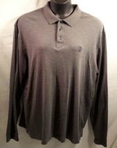 Mens Izod Polo 3 button Pullover Long Sleeve T shirt Gray XLT - £14.80 GBP