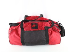 Vintage 90s Nike Distressed Spell Out Box Logo Handled Duffel Bag Gym Ba... - $98.95