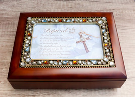 Baptized In The Lord Baptism Sacrament Burlwood Gemstones Musical Trinket Box - £33.65 GBP