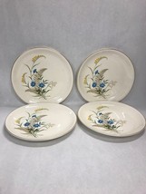 4 BLUEBELL PADEN city Pottery Mid Century Modern Dinner plate USA A56 oven proof - $39.84