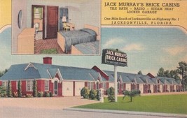 Jack Murray&#39;s Brick Cabins Jacksonville Florida FL 1941 Postcard D25 - $2.99