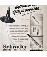 1954 Schrader Tire Valve Earls Court Motor Show Advertisement Automobili... - £22.56 GBP