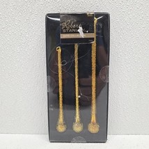 Vintage Gold Glass Icicle Robert Stanley Christmas Ornaments 5.5-7&quot; Box ... - $369.78 MXN