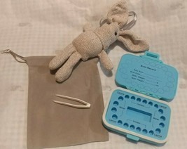 Baby Tooth Organizer Keepsake Box w/ Bunny and Pouch - £17.55 GBP