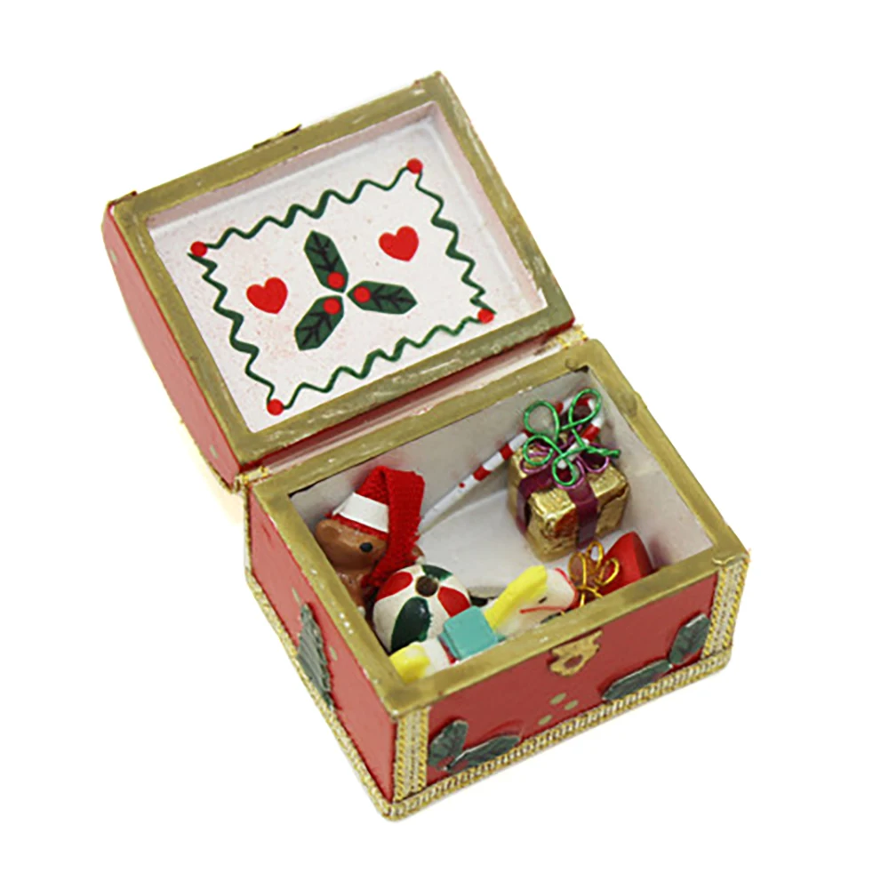 1/12 Dollhouse Miniature Accessories Mini Wooden Christmas Gift Box Model for - £14.57 GBP