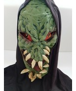 Halloween Demon Mask Green Fang Face Horn Big Ugly Teeth Shroud Cloak 20... - £62.67 GBP