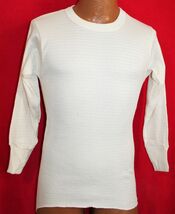 Vintage 70s HANES White Thermal Waffle Knit Longsleeve SHIRT Small SKATE... - $39.59
