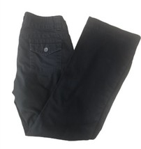 Banana Republic Khaki Career Pants Women&#39;s Size 4 Black Flat Cotton Flar... - $15.00