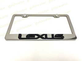 3D (Black) Lexus Emblem Stainless Steel Chrome Metal License Plate Frame Holder - $23.43
