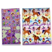 VTG Lisa Frank Stickers Rainbow Horses S281 (full Sheet) &amp; Sporty Girl A... - $20.52 CAD