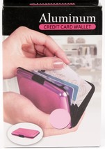 Aluminum Credit Card Wallet Pink Metallic RFID Blocking NEW - $8.05
