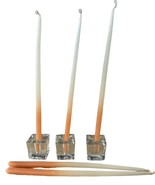Set of 3 Candlestick Ombre Candles w/ Candle Holders, 8&quot; Long w/ 2 Extra... - €16,92 EUR