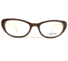 Guess Eyeglasses Frames GU2296 BRN Brown Ivory Oval Cat Eye Crystals 52-18-140 - £44.01 GBP
