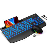 Wireless Keyboard and Mouse Combo - 7Color Backlit, Wrist Rest, Recharge... - €122,76 EUR