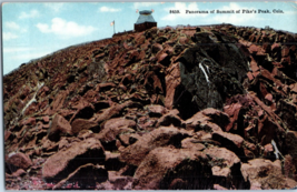 Panorama of Summit of Pikes Peak Colorado Postcard Posted 1912 - £5.41 GBP