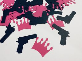 Guns or glitter confetti, Gender Reveal Cupcake confetti, guns or glitte... - $99.63 MXN