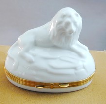 Chamart Limoges Piotet France Porcelain Box Lion On Rocks - £98.21 GBP