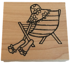 Great Impressions Rubber Stamp Beach Chair Summer Hat Vacation Sandals Sunny Day - £3.98 GBP